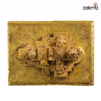 Sacred Needs Brass Ram Mandir – 7 Inch (17.8 cm) Height | Decorative Ayodhya Ram Temple Replica for Pooja Room & Spiritual Décor