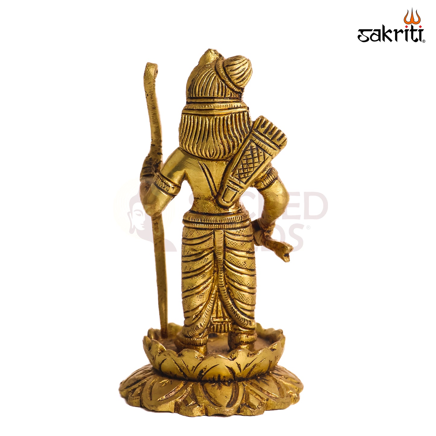 Sacred Needs Brass Ram Lalla Idol – 4.6 Inch (11.7 cm) Height | Lord Ram Statue for Pooja Room, Temple & Spiritual Home Décor