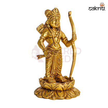 Sacred Needs Brass Ram Lalla Idol – 4.6 Inch (11.7 cm) Height | Lord Ram Statue for Pooja Room, Temple & Spiritual Home Décor