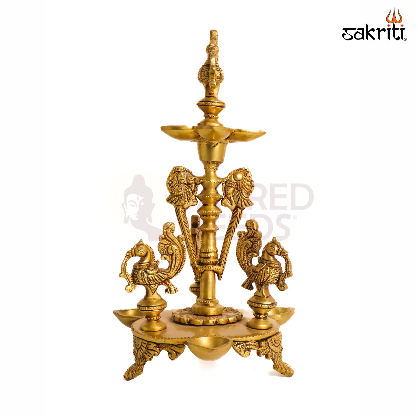 Sacred Needs Brass Annam Lamp – 11.6 Inch (29.5 cm) Height | Traditional Brass Oil Lamp for Pooja, Temple Rituals & Festive Décor