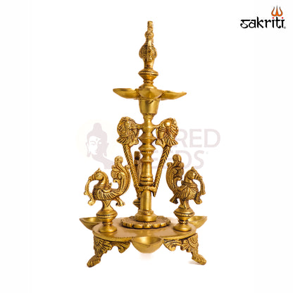Sacred Needs Brass Annam Lamp – 11.6 Inch (29.5 cm) Height | Traditional Brass Oil Lamp for Pooja, Temple Rituals & Festive Décor
