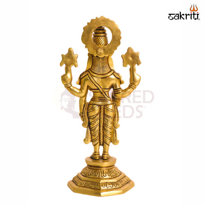 Sacred Needs Brass Balaji Idol – 11 Inch (27.9 cm) Height | Lord Venkateswara Statue for Temple, Pooja Room & Spiritual Home Décor