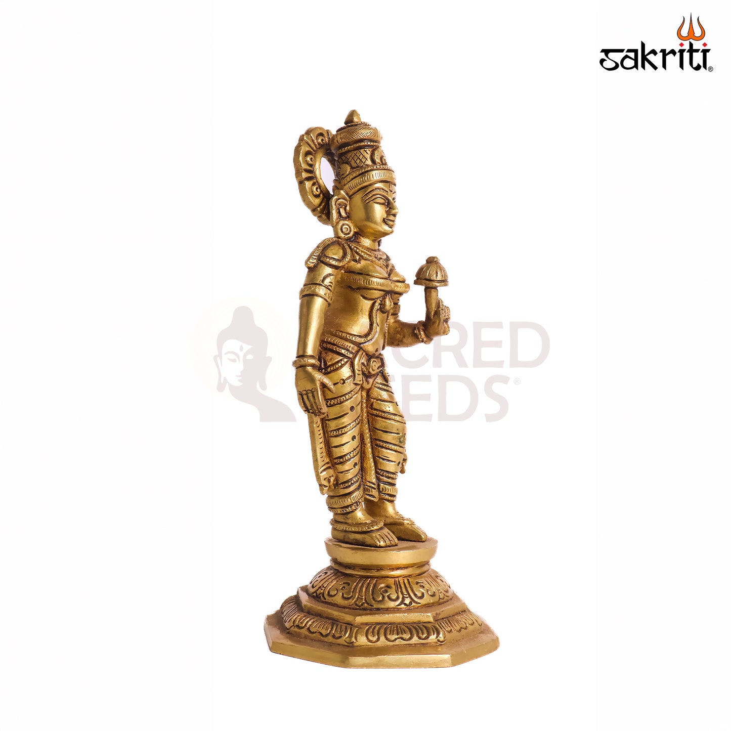 Sacred Needs Brass Goddess Parvathy Idol – 10 Inch (25.4 cm) Height | Divine Parvati Statue for Pooja Room, Temple & Spiritual Home Décor