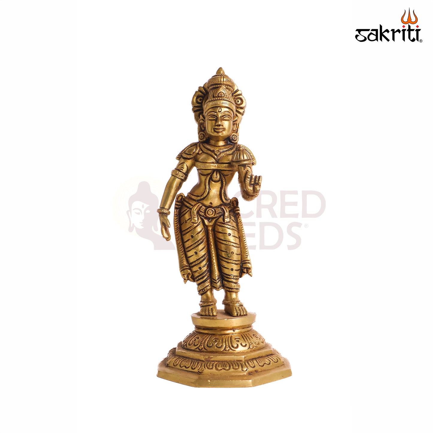 Sacred Needs Brass Goddess Parvathy Idol – 10 Inch (25.4 cm) Height | Divine Parvati Statue for Pooja Room, Temple & Spiritual Home Décor
