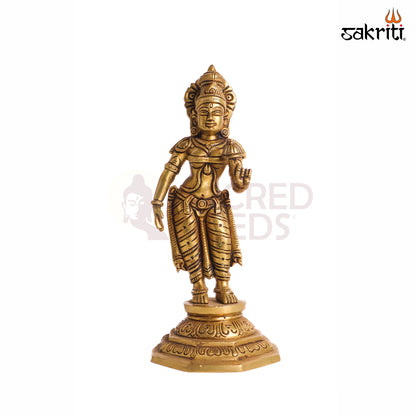 Sacred Needs Brass Goddess Parvathy Idol – 10 Inch (25.4 cm) Height | Divine Parvati Statue for Pooja Room, Temple & Spiritual Home Décor