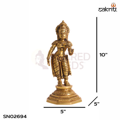 Sacred Needs Brass Goddess Parvathy Idol – 10 Inch (25.4 cm) Height | Divine Parvati Statue for Pooja Room, Temple & Spiritual Home Décor