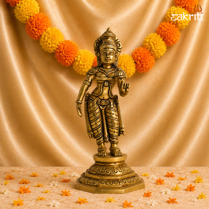 Sacred Needs Brass Goddess Parvathy Idol – 10 Inch (25.4 cm) Height | Divine Parvati Statue for Pooja Room, Temple & Spiritual Home Décor