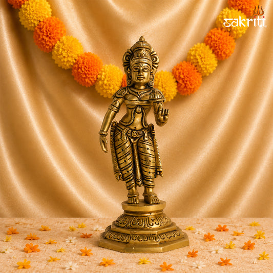 Sacred Needs Brass Goddess Parvathy Idol – 10 Inch (25.4 cm) Height | Divine Parvati Statue for Pooja Room, Temple & Spiritual Home Décor