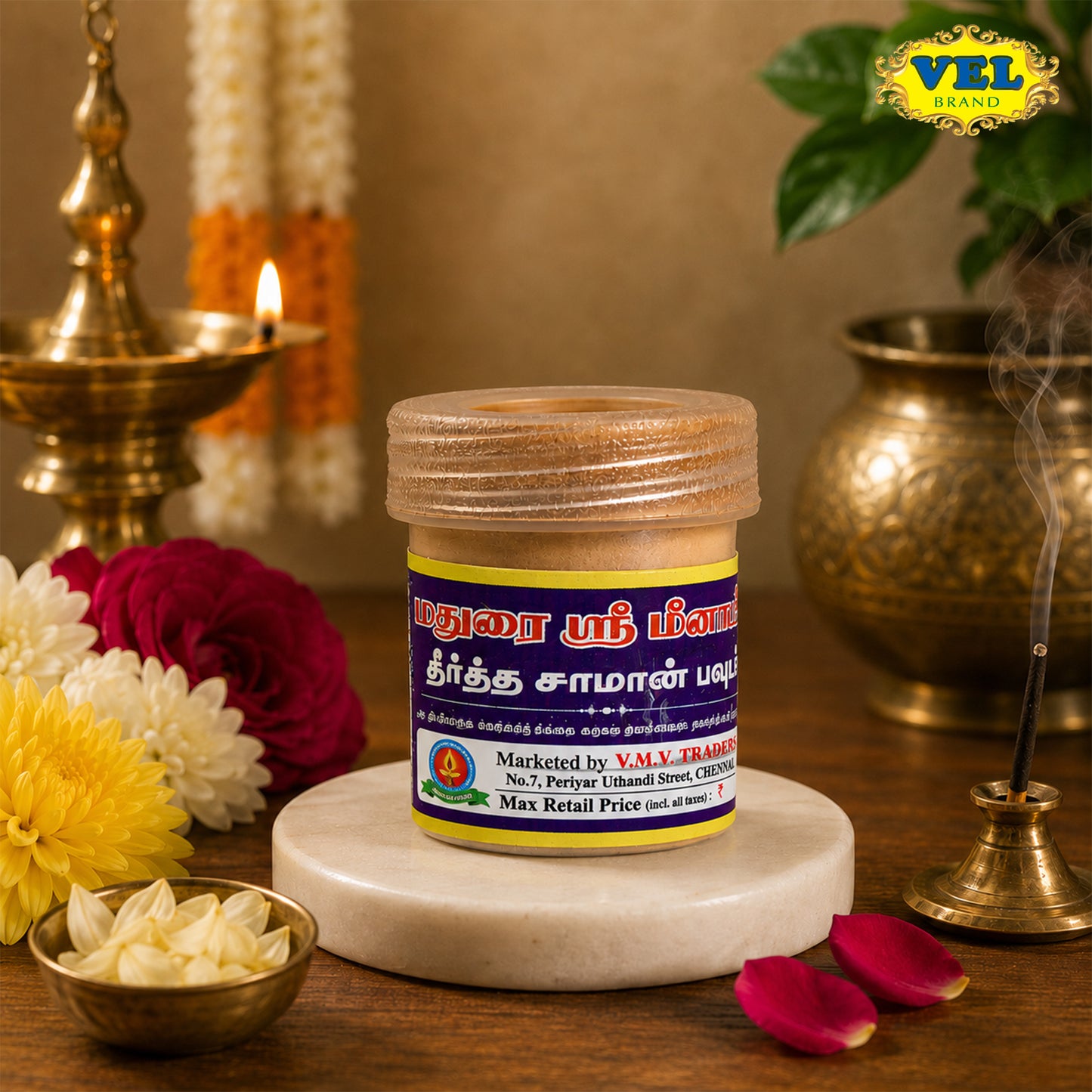 Vel’s Theerthapodi Herbal Bath Powder | Traditional Ayurvedic Herbal Powder for Spiritual Bath, Skin Care & Daily Wellness