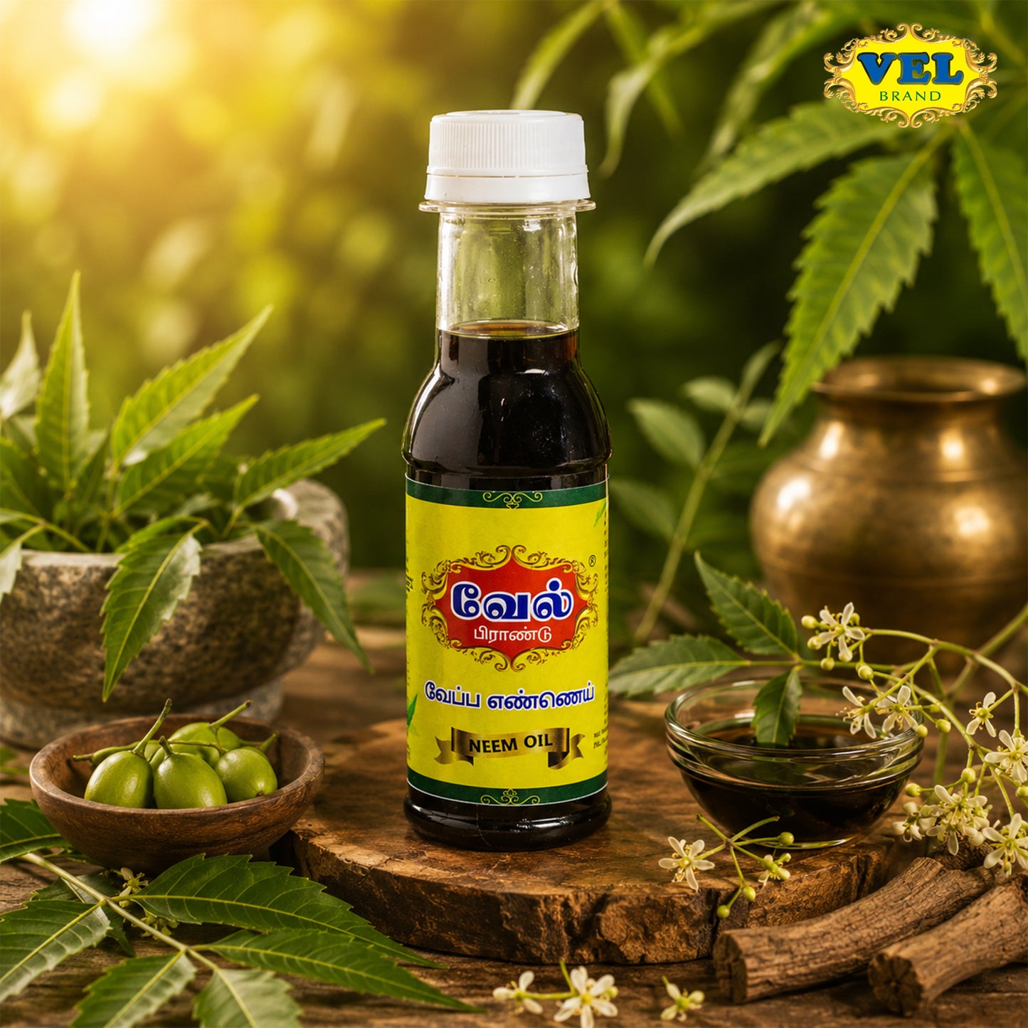 Vel’s Pure Neem Oil | Natural Multipurpose Herbal Oil for Skin Care, Hair Care & Traditional Wellness Applications