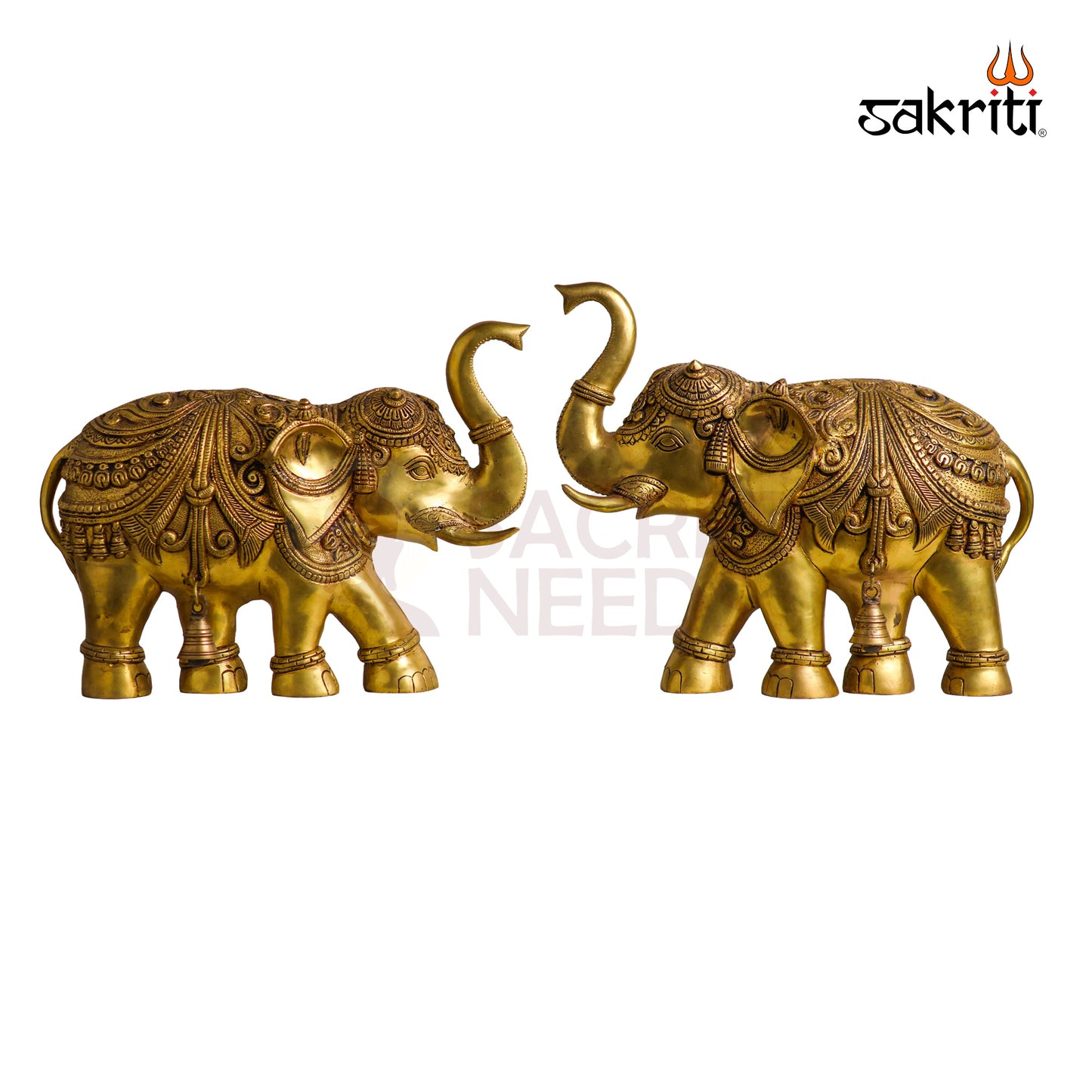 Brass Elephant Wall Mounted – 16.5 Inch Length Heavy Brass Wall Decor for Home Entrance, Living Room & Vastu