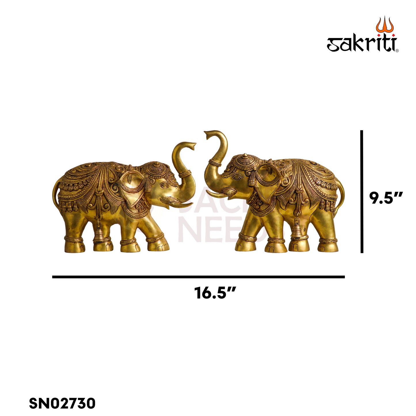 Brass Elephant Wall Mounted – 16.5 Inch Length Heavy Brass Wall Decor for Home Entrance, Living Room & Vastu