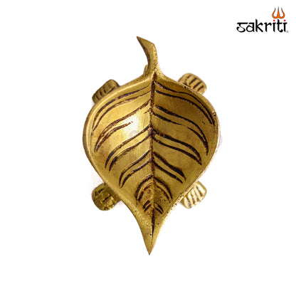 Sacred Needs Brass Tortoise Vilakku – 1.5 Inch (3.8 cm) Height | Traditional Brass Tortoise Oil Lamp for Pooja, Temple & Spiritual Home Décor