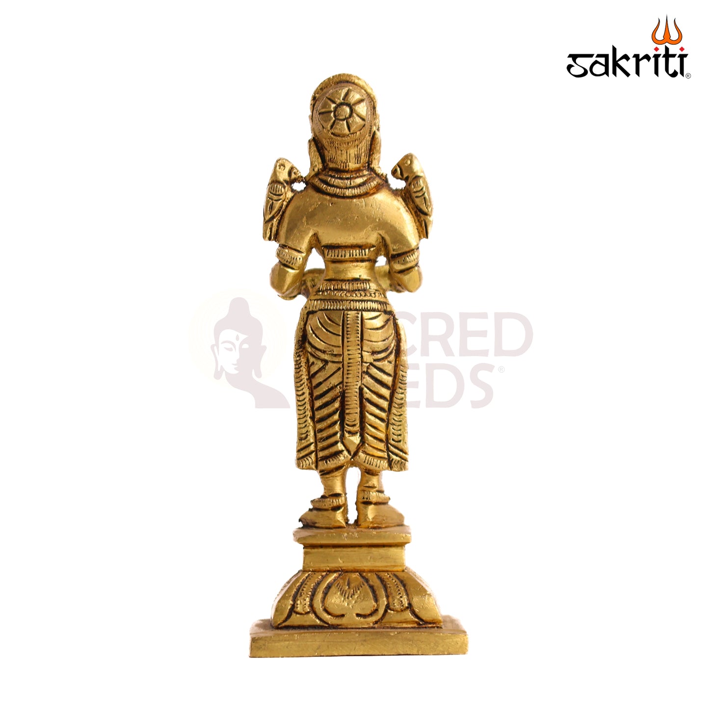 Sacred Needs Brass Pavai Vilakku – 5.3 Inch (13.5 cm) Height | Traditional Brass Lady Lamp for Pooja Room, Temple & Spiritual Home Décor