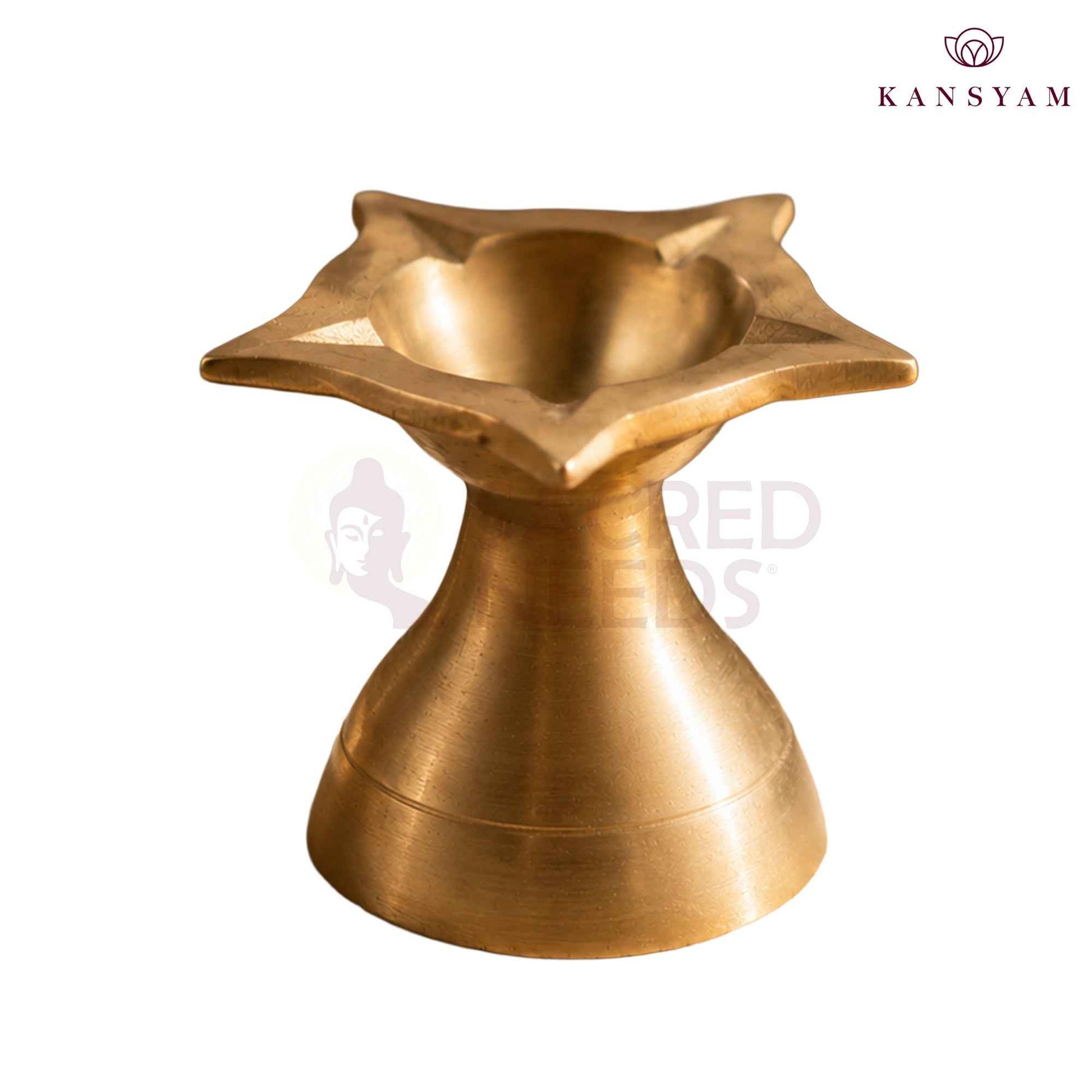 Sacred Needs Bronze 5 Face Deepam – 1.5 Inch (3.8 cm) Height | Traditional Panchamukhi Bronze Oil Lamp for Pooja, Temple & Spiritual Décor