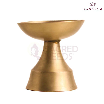 Sacred Needs Bronze Round Deepam – 1.8 Inch (4.6 cm) Height | Traditional Bronze Oil Lamp for Pooja, Temple & Spiritual Home Décor