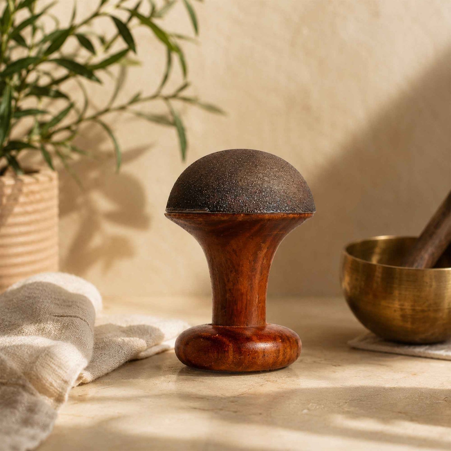 Sacred Needs Bronze Handy Massager – 4.2 Inch (10.7 cm) Height | Traditional Bronze Handheld Acupressure Massager for Relaxation & Wellness