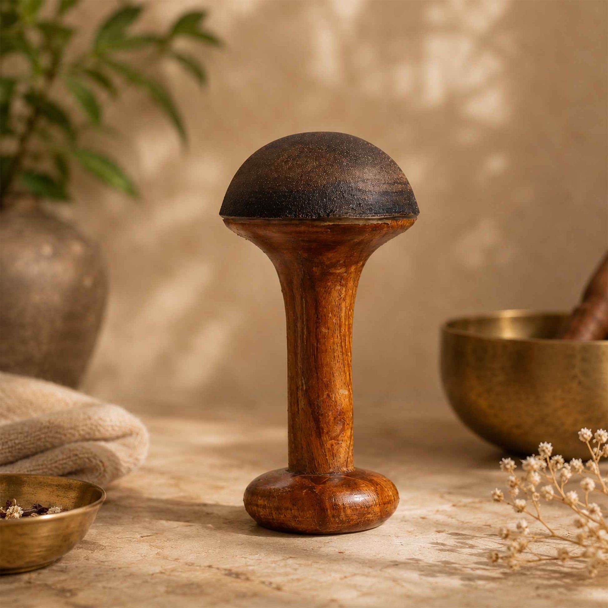 Sacred Needs Bronze Long Massager – 5.6 Inch (14.2 cm) Height | Traditional Bronze Acupressure Massage Tool for Hand, Foot & Body Relaxation