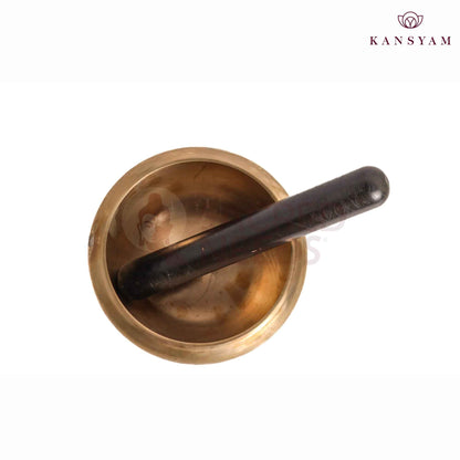 Sacred Needs Bronze Om Singing Bowl with Wooden Stick – 3 Inch (7.6 cm) Height | Meditation Sound Bowl for Yoga, Healing, Mindfulness & Spiritual Practices