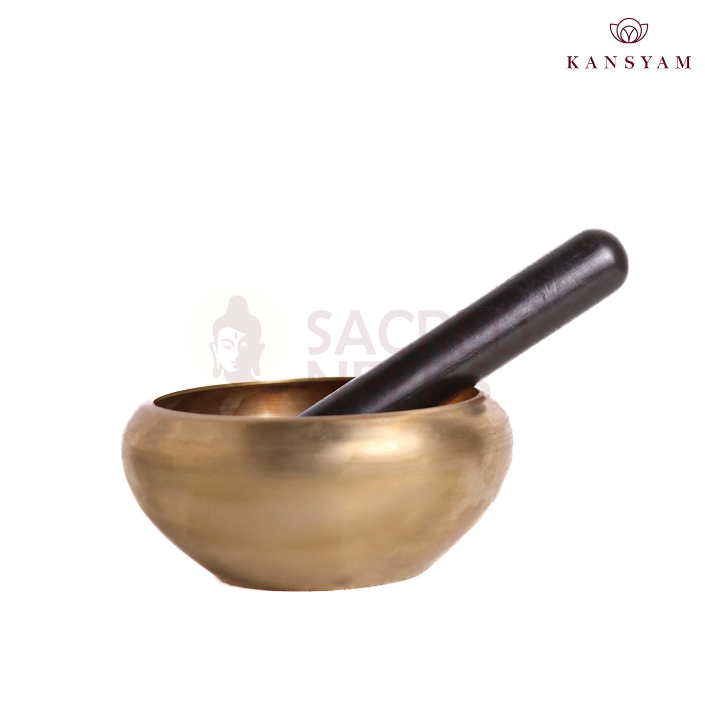 Sacred Needs Bronze Om Singing Bowl with Wooden Stick – 3 Inch (7.6 cm) Height | Meditation Sound Bowl for Yoga, Healing, Mindfulness & Spiritual Practices