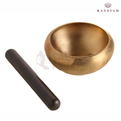 Sacred Needs Bronze Om Singing Bowl with Wooden Stick – 3 Inch (7.6 cm) Height | Meditation Sound Bowl for Yoga, Healing, Mindfulness & Spiritual Practices