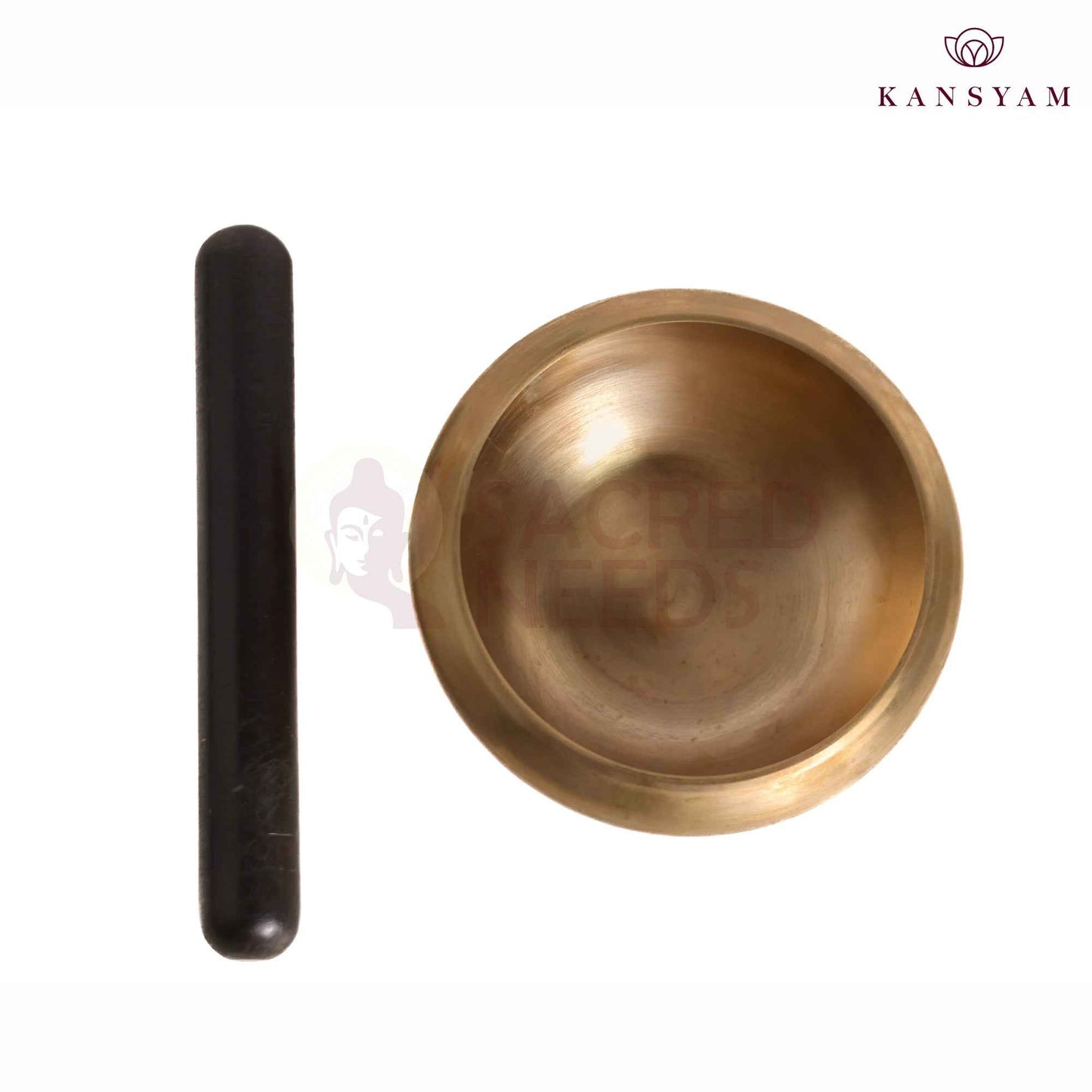 Sacred Needs Bronze Om Singing Bowl with Wooden Stick – 2.4 Inch (6.1 cm) Height | Meditation Sound Bowl for Yoga, Healing, Mindfulness & Spiritual Practices