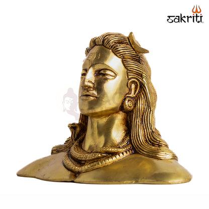 Sacred Needs Brass Adiyogi Shiva Idol – 4.3 Inch (10.9 cm) Height | Lord Shiva Adiyogi Statue for Meditation, Yoga, Home Temple & Spiritual Décor