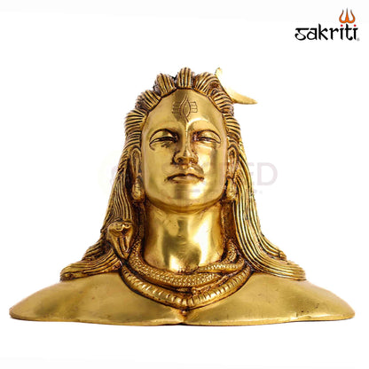 Sacred Needs Brass Adiyogi Shiva Idol – 4.3 Inch (10.9 cm) Height | Lord Shiva Adiyogi Statue for Meditation, Yoga, Home Temple & Spiritual Décor