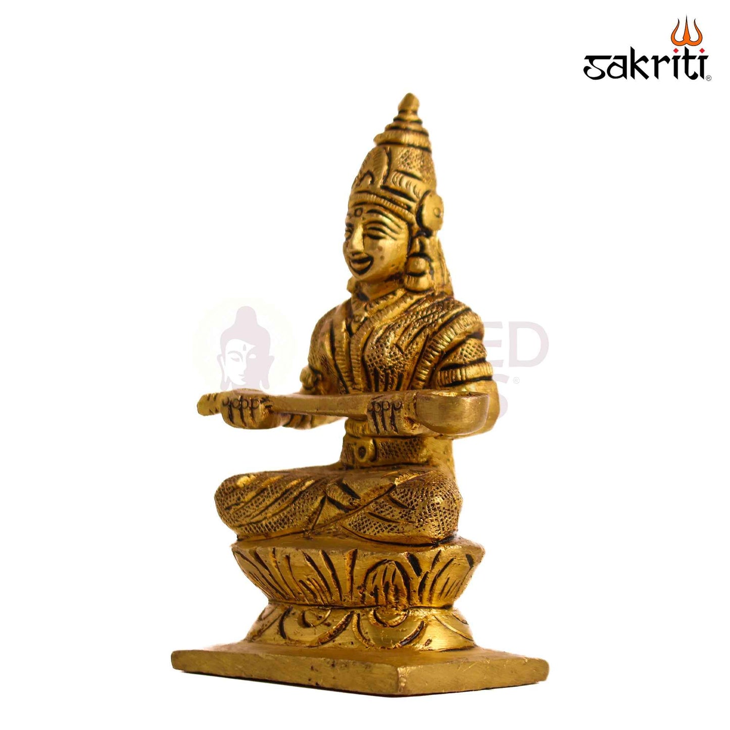 Sacred Needs Brass Annapoorani Idol – 4.1 Inch (10.4 cm) Height | Goddess Annapurna Statue for Pooja Room, Kitchen, Temple & Prosperity Décor