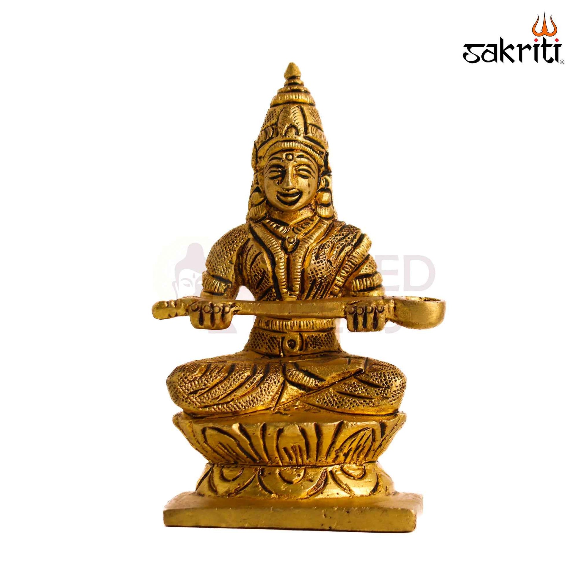 Sacred Needs Brass Annapoorani Idol – 4.1 Inch (10.4 cm) Height | Goddess Annapurna Statue for Pooja Room, Kitchen, Temple & Prosperity Décor
