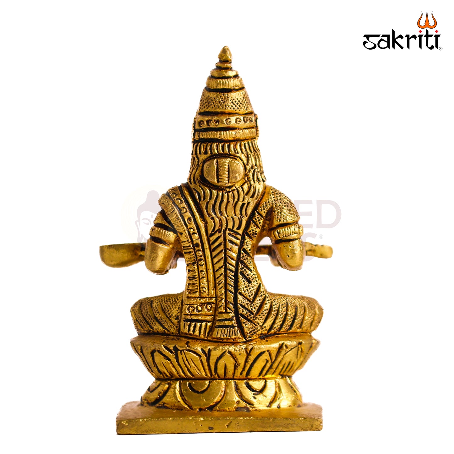 Sacred Needs Brass Annapoorani Idol – 4.1 Inch (10.4 cm) Height | Goddess Annapurna Statue for Pooja Room, Kitchen, Temple & Prosperity Décor