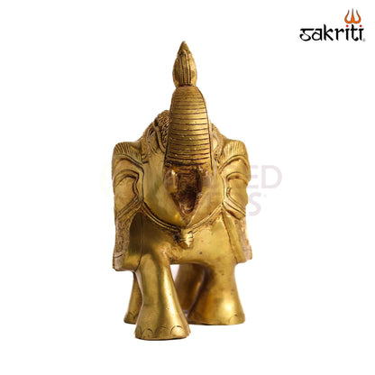 Sacred Needs Brass Elephant Statue – 7 Inch (17.8 cm) Height | Decorative Brass Elephant Idol for Home Décor, Entrance, Office & Vastu Display