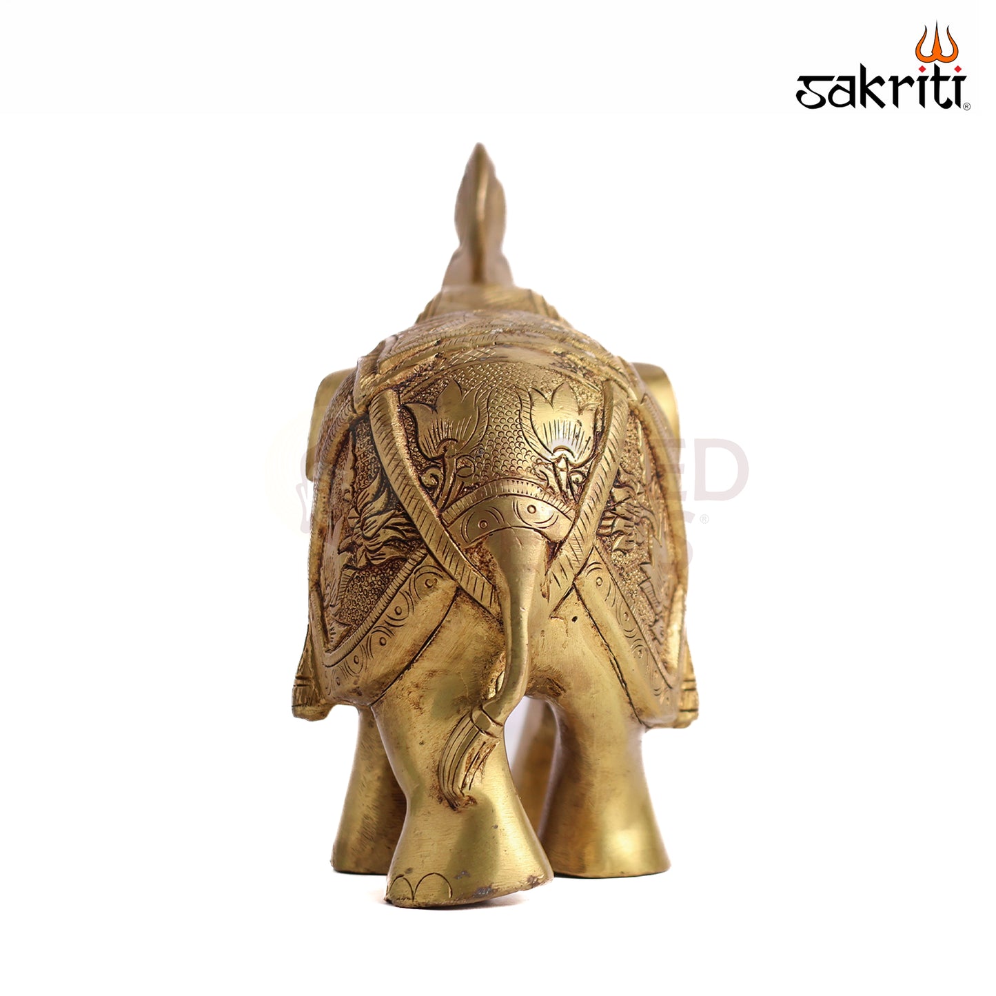 Sacred Needs Brass Elephant Statue – 7 Inch (17.8 cm) Height | Decorative Brass Elephant Idol for Home Décor, Entrance, Office & Vastu Display
