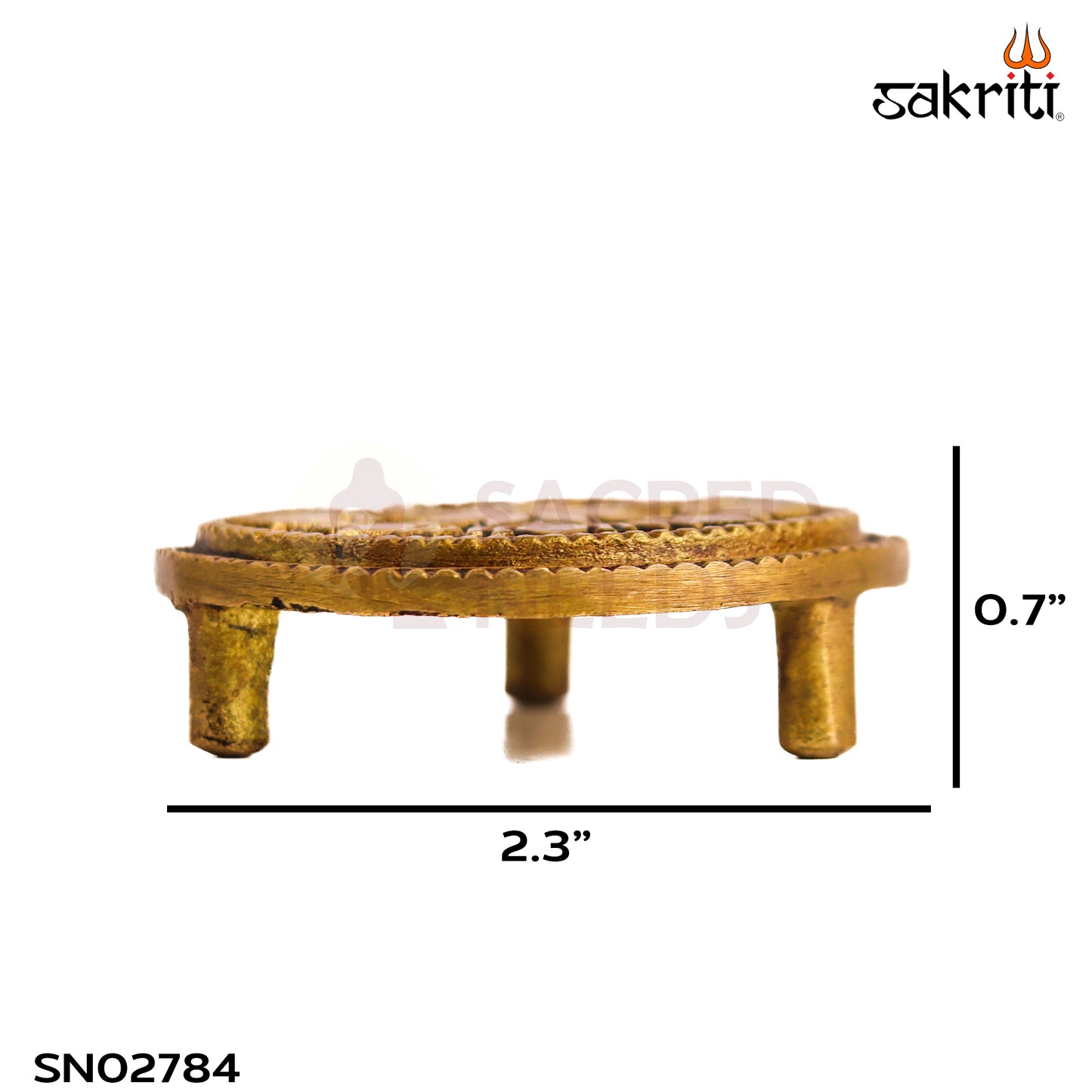Sacred Needs Brass Round Table Stand – 0.7 Inch (1.8 cm) Height | Mini Brass Pedestal Base for Idols, Lamps, Pooja Items & Home Temple Décor