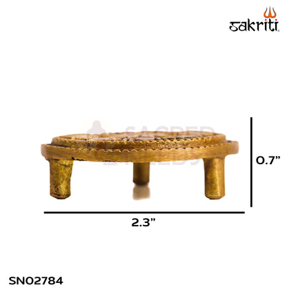 Sacred Needs Brass Round Table Stand – 0.7 Inch (1.8 cm) Height | Mini Brass Pedestal Base for Idols, Lamps, Pooja Items & Home Temple Décor
