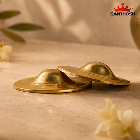 Sacred Needs Brass Talam Manjira – 3.1 Inch (7.9 cm) Diameter | Traditional Brass Hand Cymbals for Bhajans, Kirtans, Pooja & Devotional Music