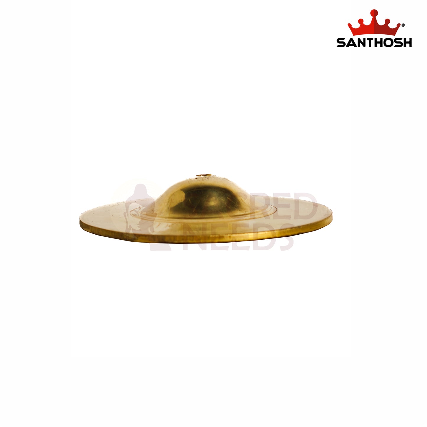 Sacred Needs Brass Talam Manjira – 1 Inch (2.5 cm) Height | Traditional Brass Hand Cymbals for Bhajans, Kirtan, Pooja & Devotional Music