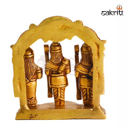 Sacred Needs Brass Ram Darbar Idol – 3.8 Inch (9.7 cm) Height | Lord Rama, Sita, Lakshmana & Hanuman Statue for Pooja Room, Temple & Spiritual Home Décor