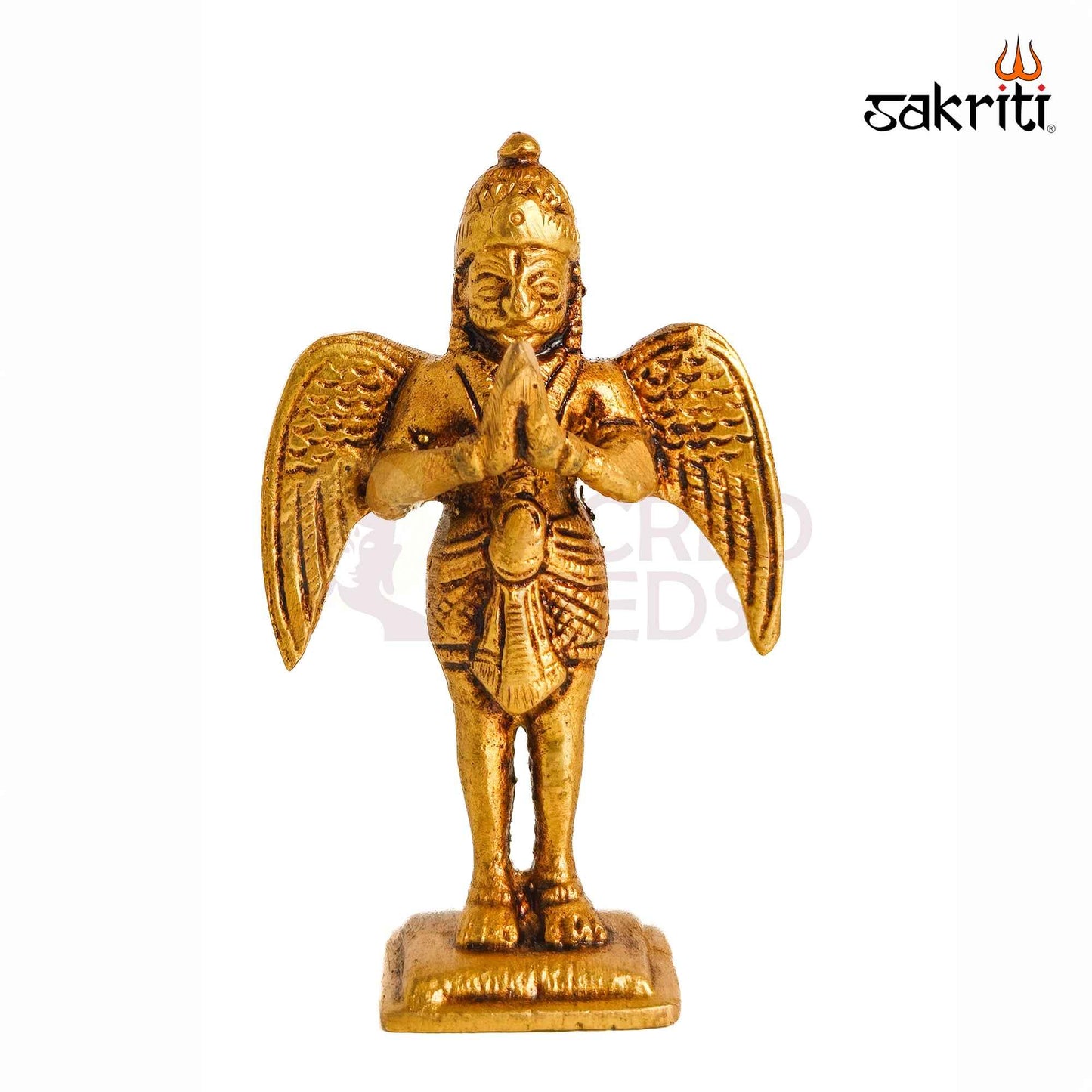 Sacred Needs Brass Garudan Idol – 3.2 Inch (8.1 cm) Height | Lord Garuda Brass Statue for Vishnu Pooja, Temple, Home Altar & Spiritual Décor