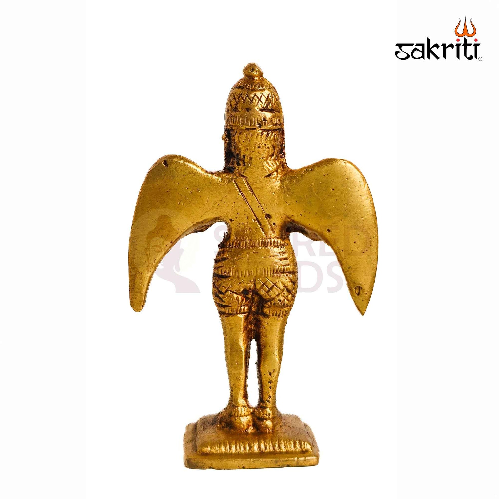 Sacred Needs Brass Garudan Idol – 3.2 Inch (8.1 cm) Height | Lord Garuda Brass Statue for Vishnu Pooja, Temple, Home Altar & Spiritual Décor