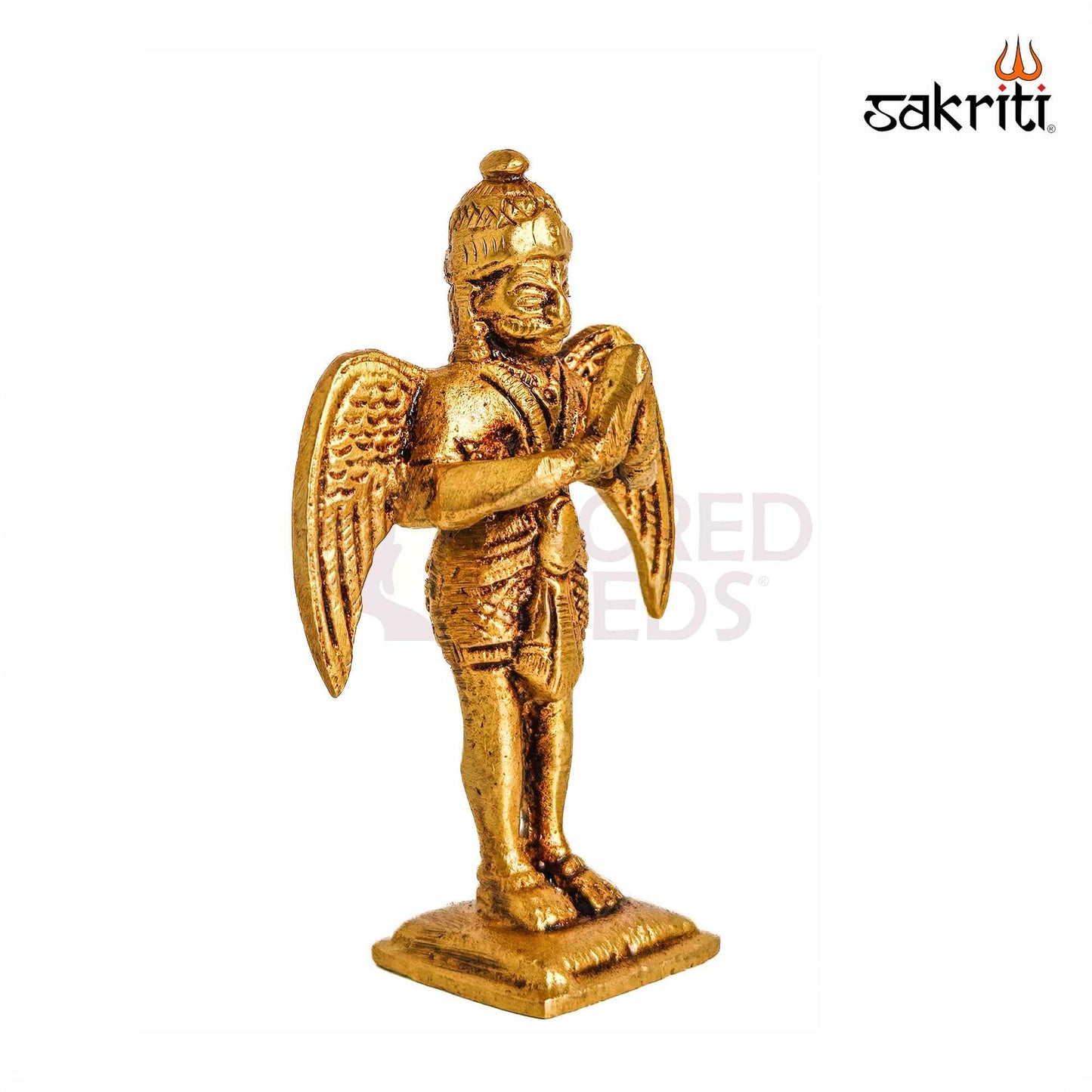 Sacred Needs Brass Garudan Idol – 3.2 Inch (8.1 cm) Height | Lord Garuda Brass Statue for Vishnu Pooja, Temple, Home Altar & Spiritual Décor
