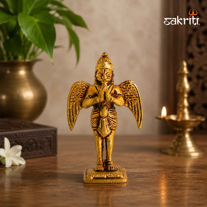 Sacred Needs Brass Garudan Idol – 3.2 Inch (8.1 cm) Height | Lord Garuda Brass Statue for Vishnu Pooja, Temple, Home Altar & Spiritual Décor