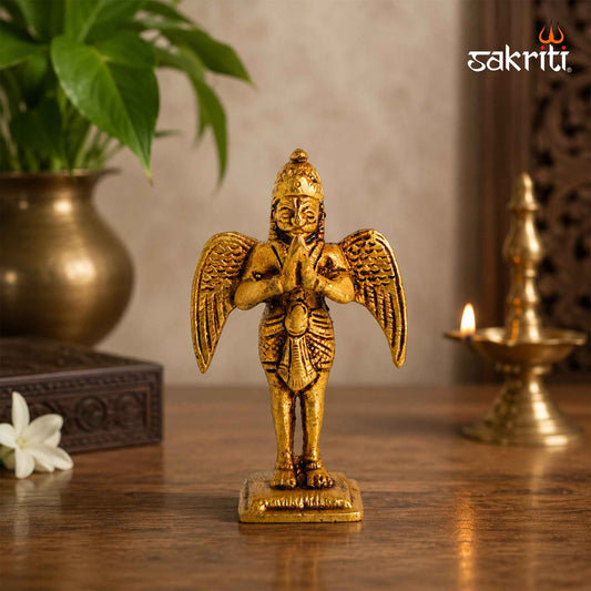 Sacred Needs Brass Garudan Idol – 3.2 Inch (8.1 cm) Height | Lord Garuda Brass Statue for Vishnu Pooja, Temple, Home Altar & Spiritual Décor