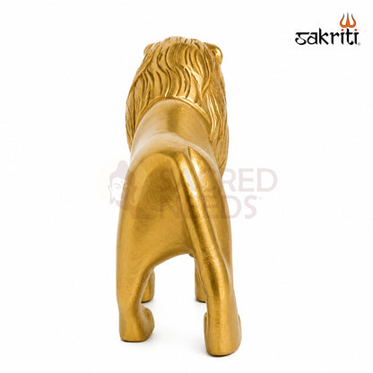Sacred Needs Brass Lion Statue – 1.9 Inch (4.8 cm) Height | Decorative Brass Lion Figurine for Home, Office, Temple & Vastu Décor