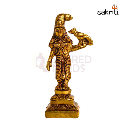 Sacred Needs Brass Andal Idol – 3.7 Inch (9.4 cm) Height | Goddess Andal Brass Statue for Pooja Room, Temple, Navaratri & Home Décor