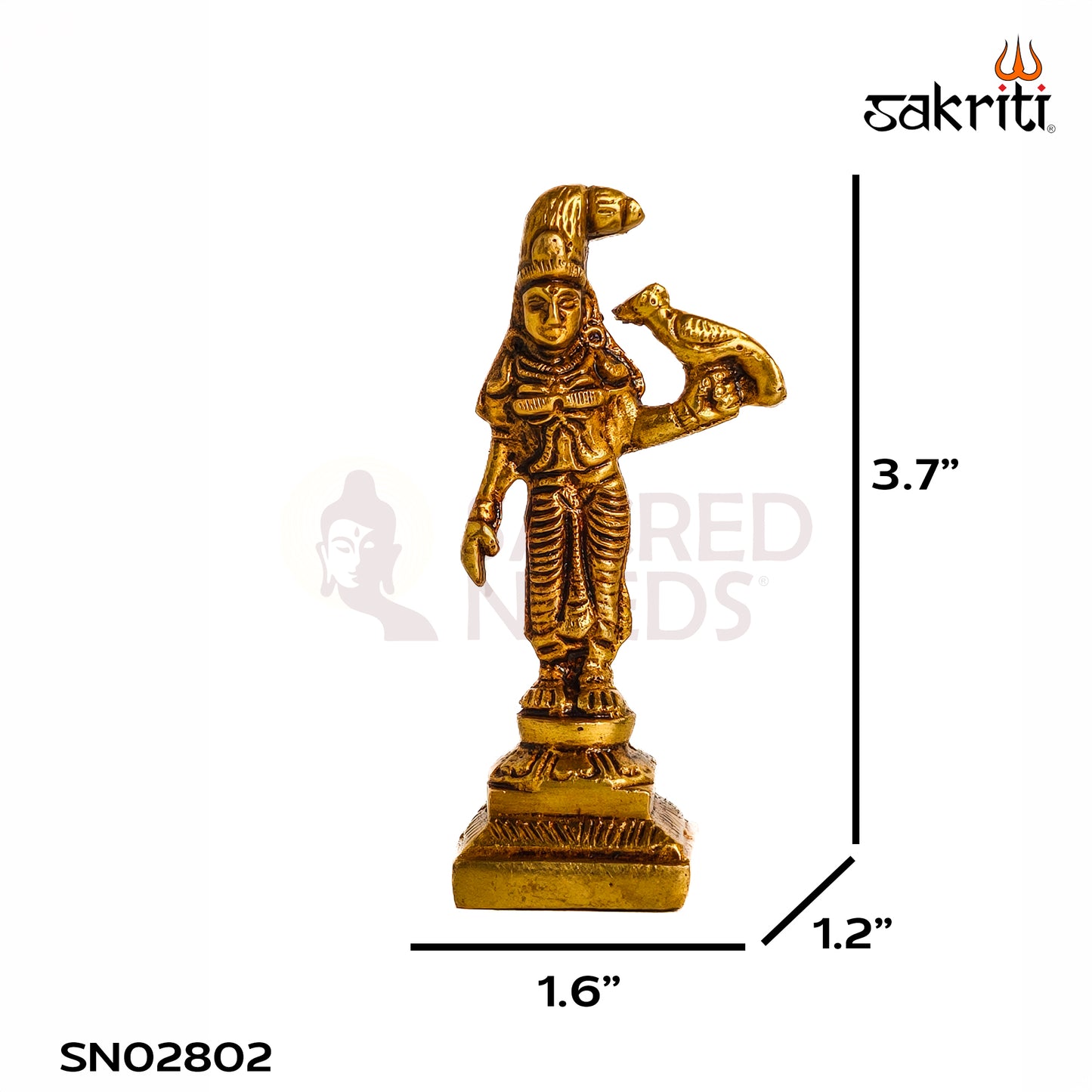 Sacred Needs Brass Andal Idol – 3.7 Inch (9.4 cm) Height | Goddess Andal Brass Statue for Pooja Room, Temple, Navaratri & Home Décor