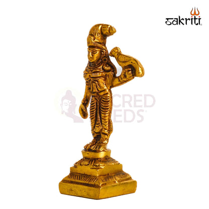 Sacred Needs Brass Andal Idol – 3.7 Inch (9.4 cm) Height | Goddess Andal Brass Statue for Pooja Room, Temple, Navaratri & Home Décor