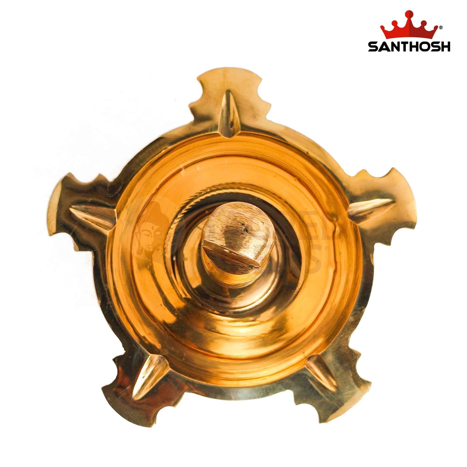 Sacred Needs Brass Sarai Vilakku – 8 Inch (20.3 cm) Height | Traditional Brass Oil Lamp for Pooja Room, Temple, Festivals & Spiritual Home Décor