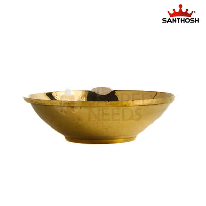 Sacred Needs Brass Agal Deepam – 1.5 Inch (3.8 cm) Height | Traditional Brass Oil Lamp for Pooja, Temple, Diwali & Karthigai Deepam Decor