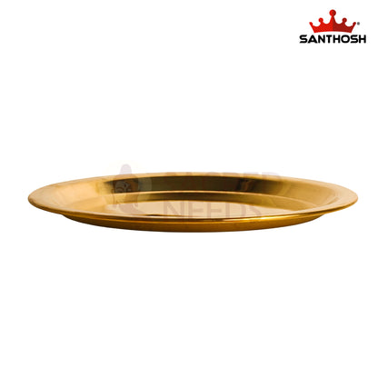Sacred Needs Brass ICC Tope Cover / Lid – 0.5 Inch (1.3 cm) Height | Traditional Brass Lid for ICC Bowl, Urli, Serving Vessel & Decorative Brassware
